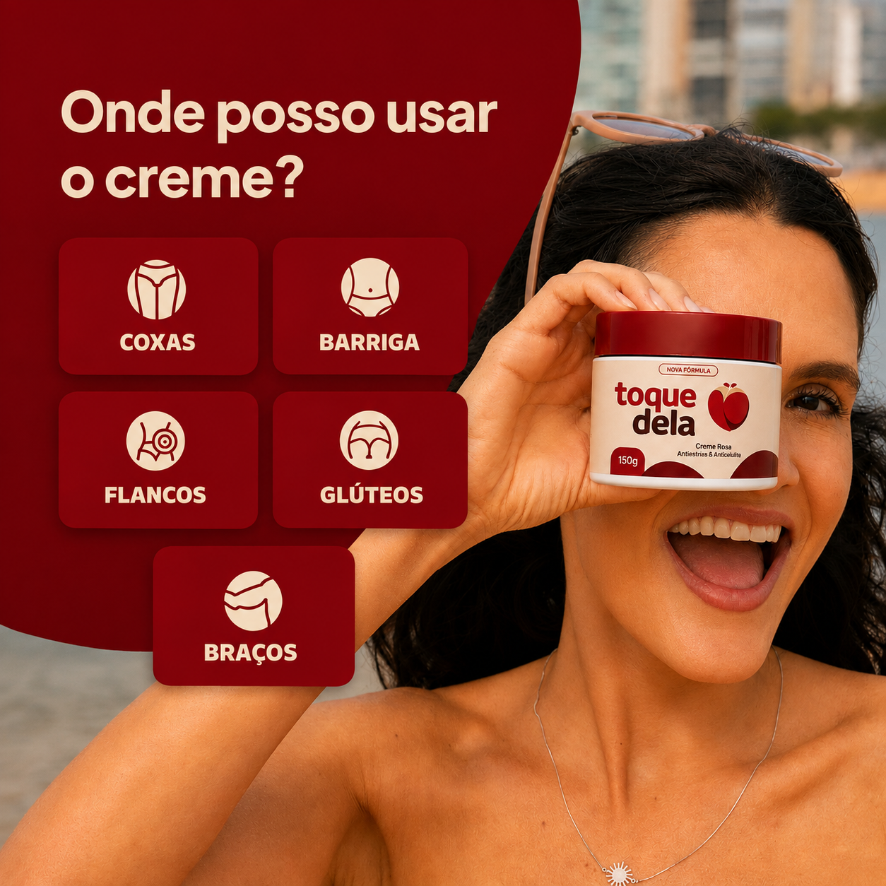 ToqueDela® - Creme Rosa Antiestrias e Anticelulite
