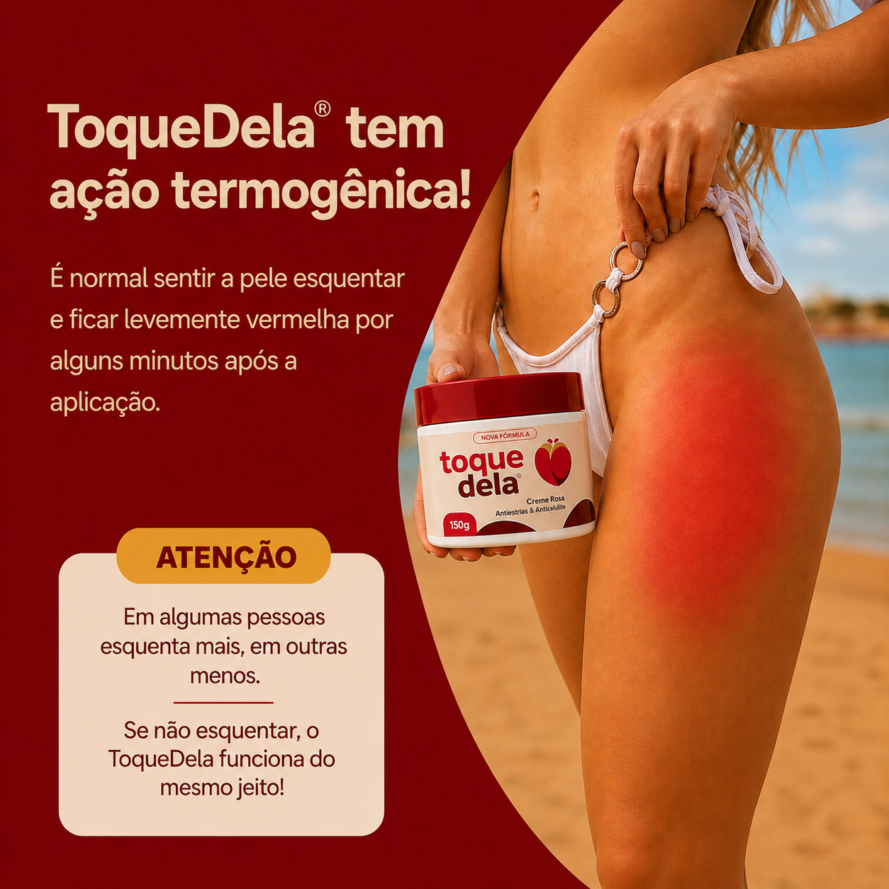 ToqueDela® - Creme Rosa Antiestrias e Anticelulite