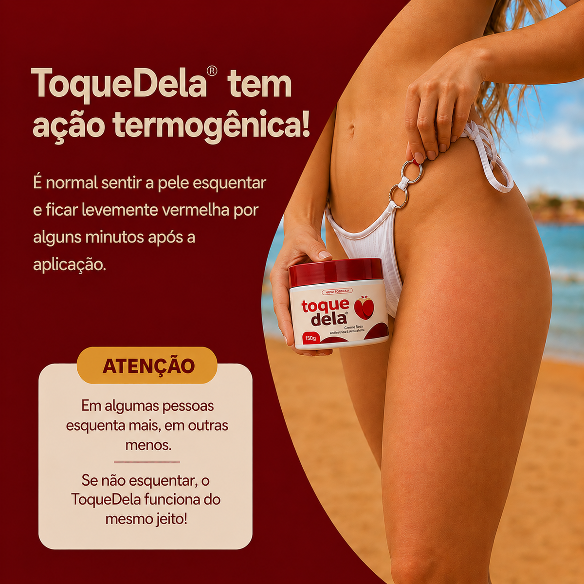 ToqueDela® - Creme Rosa Antiestrias e Anticelulite